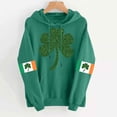 thumbnail image 2 of St Patricks Day Outfits for Women Leopard Shamrock Print Sweatshirt Drop Shoulder Hoodie with Pocket Irish Green Long Sleeve Shirt, 2 of 3