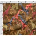 thumbnail image 2 of Soimoi Animals Print,Cotton Poplin, Sewing Fabric Sold by The Yard 42 Inch Wide,Sewing Craft Quilting/Quilt Making Fabric, Brown, 2 of 5