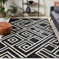 thumbnail image 2 of SAFAVIEH Studio Leather Ronnette Geometric Area Rug, Black/Ivory, 8' x 10', 2 of 8
