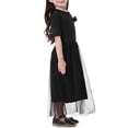 thumbnail image 6 of KAUOD Girls Tulle Long Dress Muslim Mesh Lace Short Sleeve Dresses Teen Kids Crew Neck Soft Eid Prayer Traditional Clothes, 6 of 8