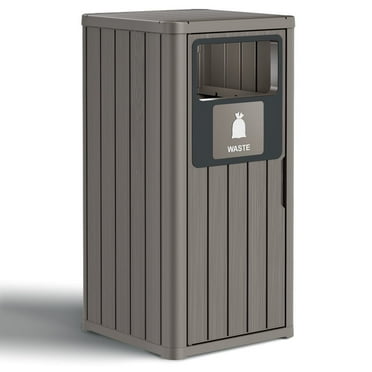 Bifanuo 42 Gallon Triple Bin Trash Can - 3-Pack Waste, Recycling & Compost Bins, Heavy-Duty Waterproof Outdoor Garbage Can for Patio, Kitchen & Commercial Use