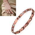 thumbnail image 1 of 1 paquete de pulseras de cobre de desintoxicación linfática para mujeres, alivio del dolor para la artritis, drenaje linfático, pulseras terapéuticas de terapia magnética de cobre sólido, eslabones de peces pequeños únicos, joyería curativa con imán oso de fresa Electrónica, 1 of 5