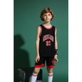 thumbnail image 2 of ZHAOCHENG Conjunto de camiseta de baloncesto Michael Jordan n.° 23, uniforme de los Bulls para niños y adolescentes, color negro, talla S (120-130 cm), 2 of 4