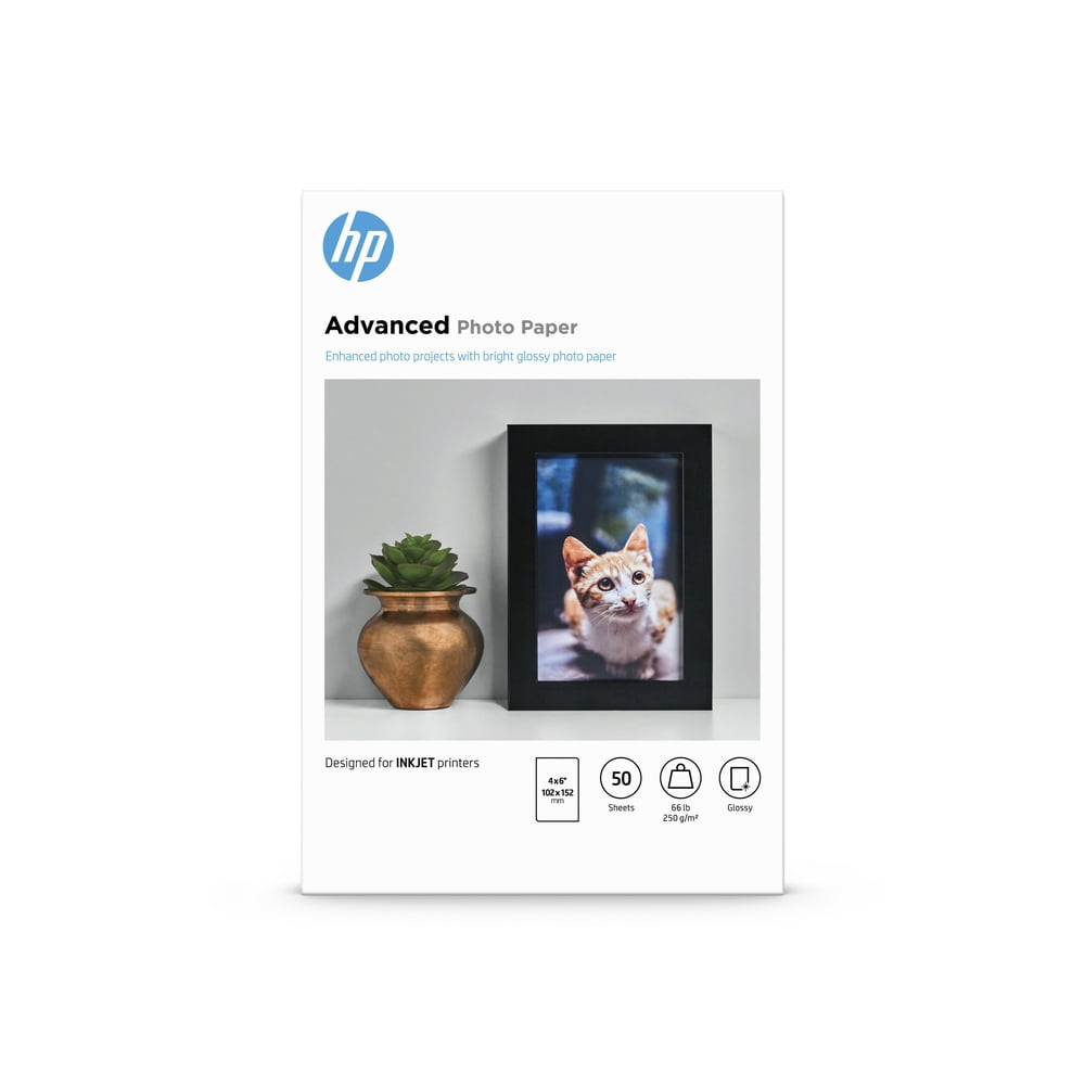 HP Advanced Photo Paper, Glossy, 4x6, 50 Sheets