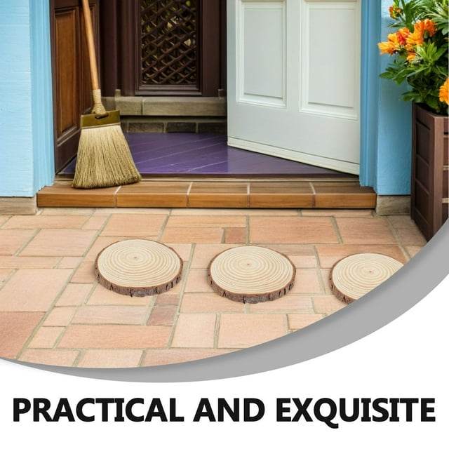 VERDANVERSE Pavés Pierre de Marche de Jardin Beige Rond Durable Usage Extérieur 1 Ensemble