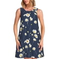 thumbnail image 1 of Easygdp Daisies Flowers para Vestido Transpirable de Mujer, Vestido Suelto de Manga Corta con Pliegues y Bolsillos para el Verano, 1 of 7