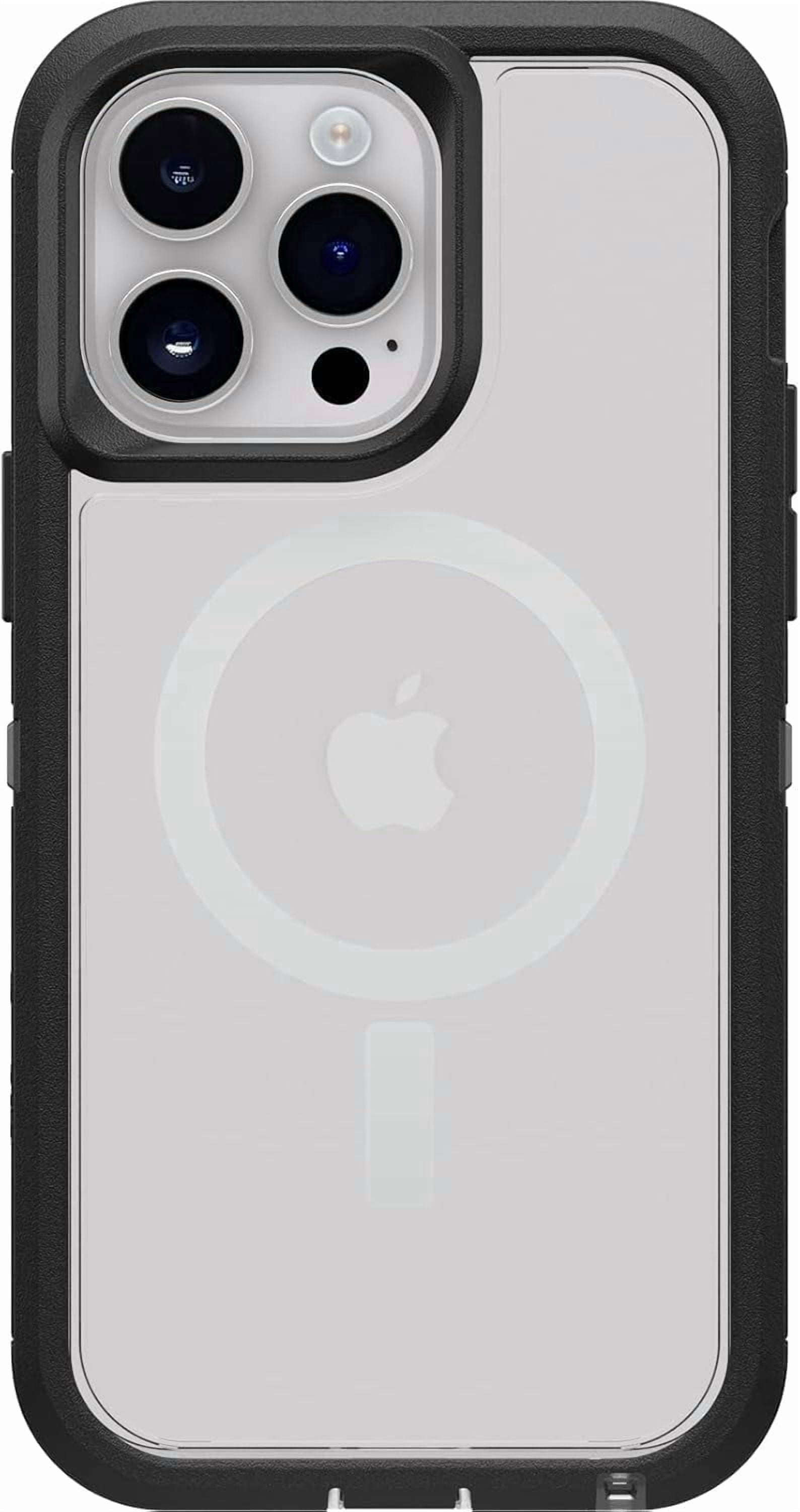 OtterBox iPhone 14 Pro Max (Only) Defender Series XT Clear Case, Black Crystal (Clear/Black), Holster Clip Included, Screenless - Rugged, Snaps to MagSafe, Lanyard Attachment, Non-Retail Packaging