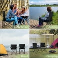 thumbnail image 5 of Walchoice Foldable Camping Chair, Oversized Lawn Chair for Adults, Portable Camp Chairs with Cup Holders for Outdoor Fishing Hiking Beach Picnic, Carrying Bag, Black, 5 of 6