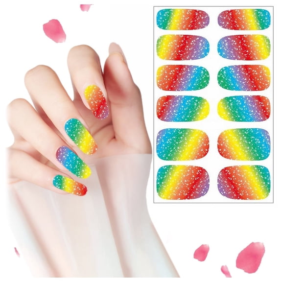 Gradient Nail Stickers for Women Girls DIY Toe Decals Self- Manicure Designs