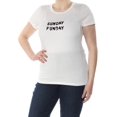 thumbnail image 2 of Bow & Drape Womens Sunday Funday Sequined Embellished T-Shirt, White, Juniors, X-Large, 2 of 3