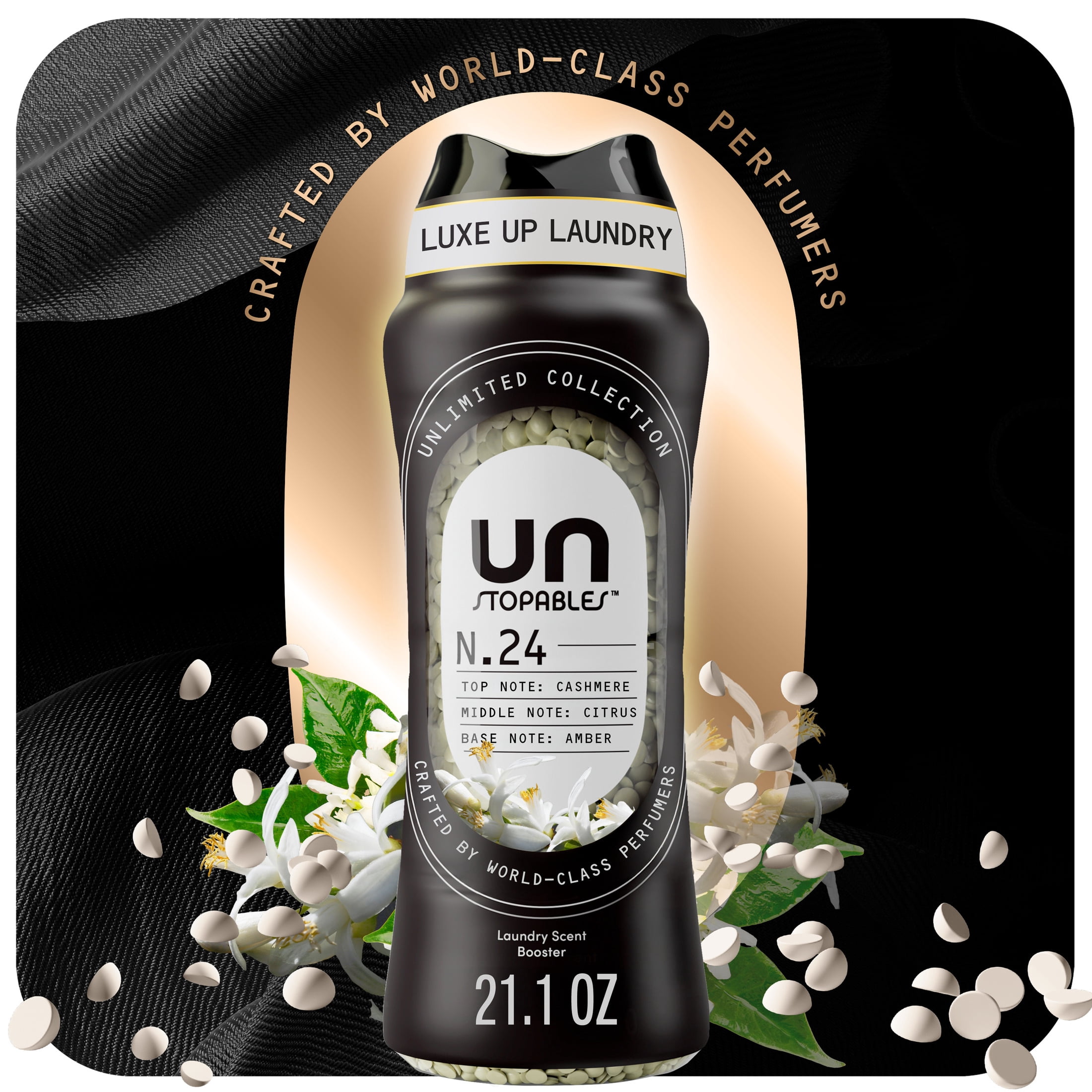 (4 pack) Downy Laundry Scent Beads, Unstopables Unlimited Collection, In-Wash Scent Booster, N.24 Scent, 21.1 oz