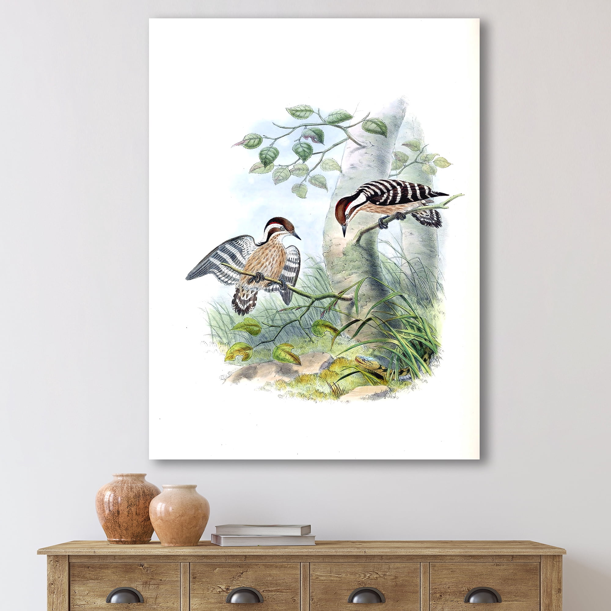 Designart ' Ancient Birds In The Wild I ' Traditional Canvas Wall Art Print
