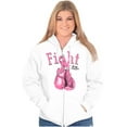 thumbnail image 4 of Fight Boxing Breast Cancer Warrior Womens Plus Size Graphic Zipper Hoodie Brisco Brands 5X, 4 of 5