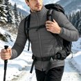 thumbnail image 3 of Ceisia Men Solid Stand Collar Quilted Puffer Jacket Full Zip Lightweight Warm Outer Coat For Fall Winter Outdoor Travel Daily Commute Gift, 3 of 7