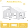 thumbnail image 2 of 20x20 FT Party Tent Heavy Duty, Outdoor Wedding Event Shelters Upgraded Galvanized Canopy with Waterproof White Roof, Removable Sidewalls & 2 Storage Bags, 2 of 9