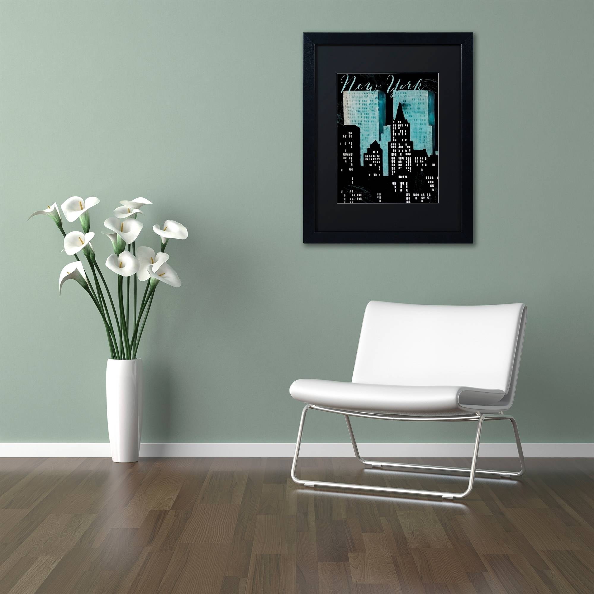 Trademark Fine Art "Retro Cities I" Canvas Art by Color Bakery Black Matte, Black Frame