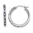 thumbnail image 1 of Sterling Silver Diamond & Sapphire Round Hoop Earrings QDF132, 1 of 2