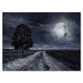 thumbnail image 2 of Designart Paved Road Under A Full Moon Canvas Wall Art, 2 of 4