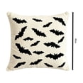 thumbnail image 2 of Yeciiwht Halloween Throw Pillow Cover – 16*16inch Embroidered Linen Cushion Case with Bat Designs, Invisible Zipper, Machine Washable, 2 of 7