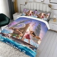thumbnail image 3 of Moana 2 Conjunto de sábanas temático, trío de piezas, cómodo y amigable con la piel, diseño único, regalo de decoración para el hogar para familiares, amigos y fans,140cm *210cm, 3 of 6