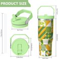 thumbnail image 4 of 30 Oz Tumbler Marble Geometric Flowers Tumbler with Lid and Straw, Birthday Gift Cup for Friend Women Men Coffee Travel Mug Thanksgiving Day Halloween Christmas Gift Water Bottle, 4 of 7