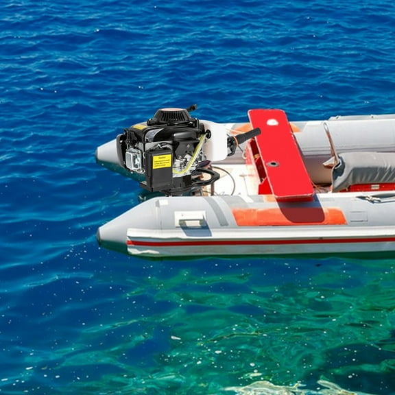 4HP Gasoline Outboard Motor, 4-Stroke Short Shaft Outboard Motor with Propeller, Air-Cooled Boat Engine, Complete Installation Kit & Storage Bag