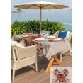 thumbnail image 5 of Outdoor Tablecloth with Umbrella Hole for Patio/Picnic/Party/Camping, Independence Day Waterproof Table Cloth Rectangle Table Cover Washable, Vintage Floral 250th American Flag (60"x 84"), 5 of 9