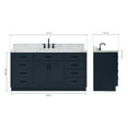 thumbnail image 3 of Ariel Hepburn 67 Inch Single Rectangle Sink Vanity With Carrara White Marble Countertop With 1.5 Edge In Midnight Blue, 3 of 9