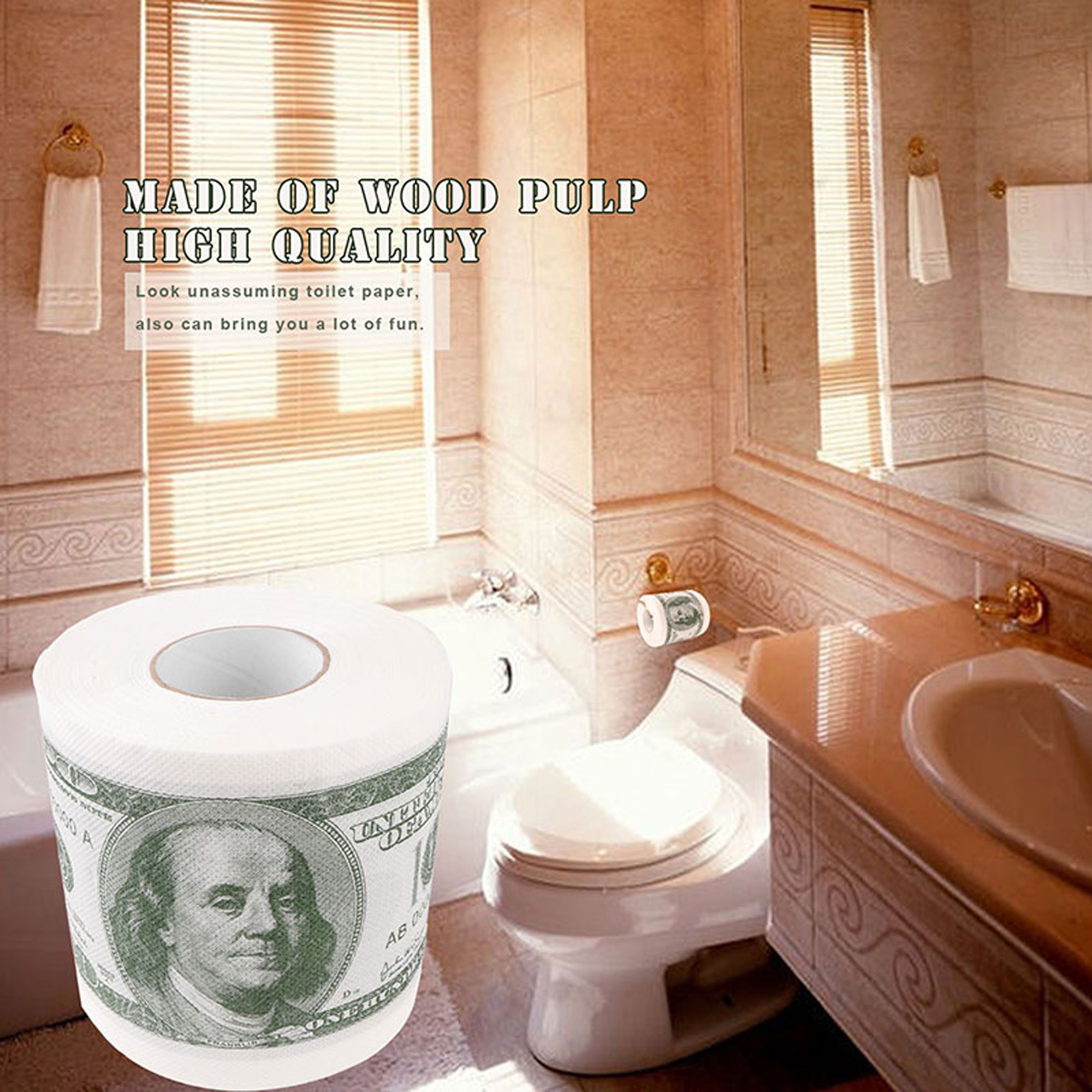 Huakaishijie Toilet Paper Living Room Decoration Hundred Dollar Bill