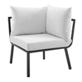 thumbnail image 1 of Modway Fauteuil d'Angle de Patio Extérieur en Aluminium, Gris/blanc, 1 of 6