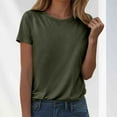 thumbnail image 2 of Womens Summer Short Sleeve Round Neck Basic Tees - Casual Fashion Loose Fit Cotton Blend T-Shirts for Women, 2 of 5
