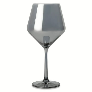 Thyme & Table 23 fl oz Angled Wine Glass, Smoke Finish