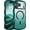 Clear/Deep Green, variant on for iPhone Air Case Clear, [Compatible with MagSafe][Full Camera Protection][Cute Wave Frame][DIY Glitter Cardstock] Electroplated Wavy Shockproof 17 Air Phone Case 6.5", Desert Gold