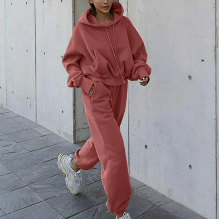 Hoodies Suit Winter Spring Solid Casual Tracksuit Women 2 Pieces Set Sports  Sweatshirts Pullover Home Sweatpants Outfits Womens Tan Suit Wool Business Suit  Women 