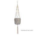 thumbnail image 1 of Macrame Jardinière Suspendue Blanc Cassé avec Perles, 1 of 1