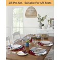 thumbnail image 5 of 13 Inch Round Placemats Set of 4, Red Plaid Christmas Non Slip Heat Insulation PP Table Mats, Snowman Xmas Tree Winter Snowflake Washable Place Mats for Kitchen Dining Party Table Decor, 5 of 7