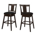 thumbnail image 6 of Bar Stool, Set Of 2, Swivel, Bar Height, Wood, Pu Leather Look, Brown, Black, Transitional, 6 of 6