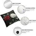 thumbnail image 4 of Shangniulu Black and Red Rose Flower Throw Pillow Covers Set of 2 Cushion Decorative Square Pillow Cases for Couch Sofa Bed, 4 of 6