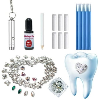 GLEAVI 1 Set Drill Teeth Gems Tooth Gems Decor Tooth Ornament Uptight White  Tooth Polish Nail Art Kit Makeup Kit Diy Teeth Diamonds Jewel Kit