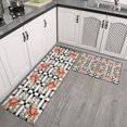 thumbnail image 2 of Pioneer Flower Floral Print Pattern Kitchen Rugs Sets Of 2, Anti Fatigue Non Slip Washable Floor Mats for Kitchen Sink Laundry, 17X30 Inch + 17X47 Inch, 2 of 6