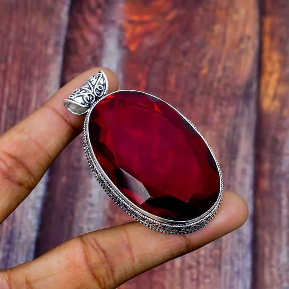 GemEmporium Handmade Solid Sterling Silver Large Pendant For Men And Women