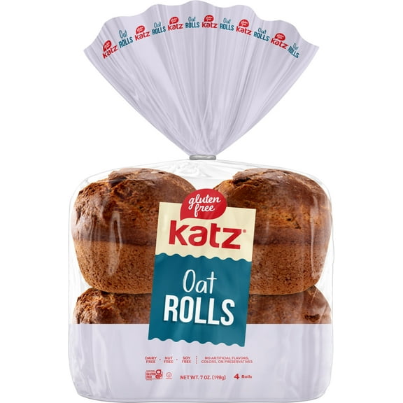 Katz Gluten Free Oat Rolls |Gluten Free, Dairy Free, Nut Free, Soy Free, Kosher | (1 Pack, 9.0 Ounce Each)