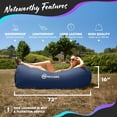 thumbnail image 2 of Nevlers Navy & Saffron Inflatable Lounger (2 pack) with Travel Bag and Pockets, 2 of 9