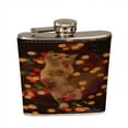 thumbnail image 1 of KuzmarK 6 oz. Leather Pocket Hip Liquor Flask - Cat Painting, 1 of 1