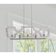 thumbnail image 2 of 5-Light Distressed White Wood Chandelier, Farmhouse Dimmable Pendant Lighting for Kitchen Island, 2 of 9