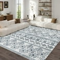 thumbnail image 5 of 8x10 Rugs for Living Room Black, Washable Boho Area Rug Non-Slip, Ultra Soft Geometric Tribal Traditional Farmhouse Carpet for Dining Room Bedroom Dorm Office Home Decor, 5 of 6