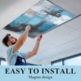 thumbnail image 5 of 2 Pack White Blue Black Oil Painting Fluorescent Light Covers for Ceiling Lights Abstract Art Magnetic Ceiling Light Covers Overhead Light Filters for Office Classroom Home, 5 of 9