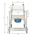 thumbnail image 3 of Zimtown Chaise de Douche / Commode de Chevet / Roulettes et Siège Rembourré, Seau et Housse de Commode Blanc, 3 of 6