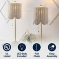 thumbnail image 5 of JONATHAN Y Celerie 27.5" Coastal Bohemian Rattan/Iron Scalloped Buffet LED Table Lamp with Pull Chain, White/Brass Gold (Set of 2), JYL1138B-SET2, 5 of 7