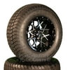 12" Vortex Black / Machined Golf Cart SS Wheels with 255/50 Lifted Tire Package